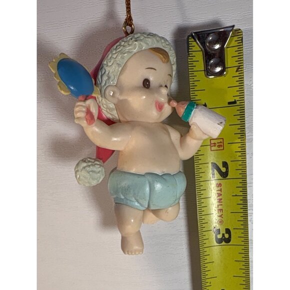 Matrix Baby Christmas Ornament With Santa Hat Baby Bottle & Rattle 3" - Picture 5 of 5